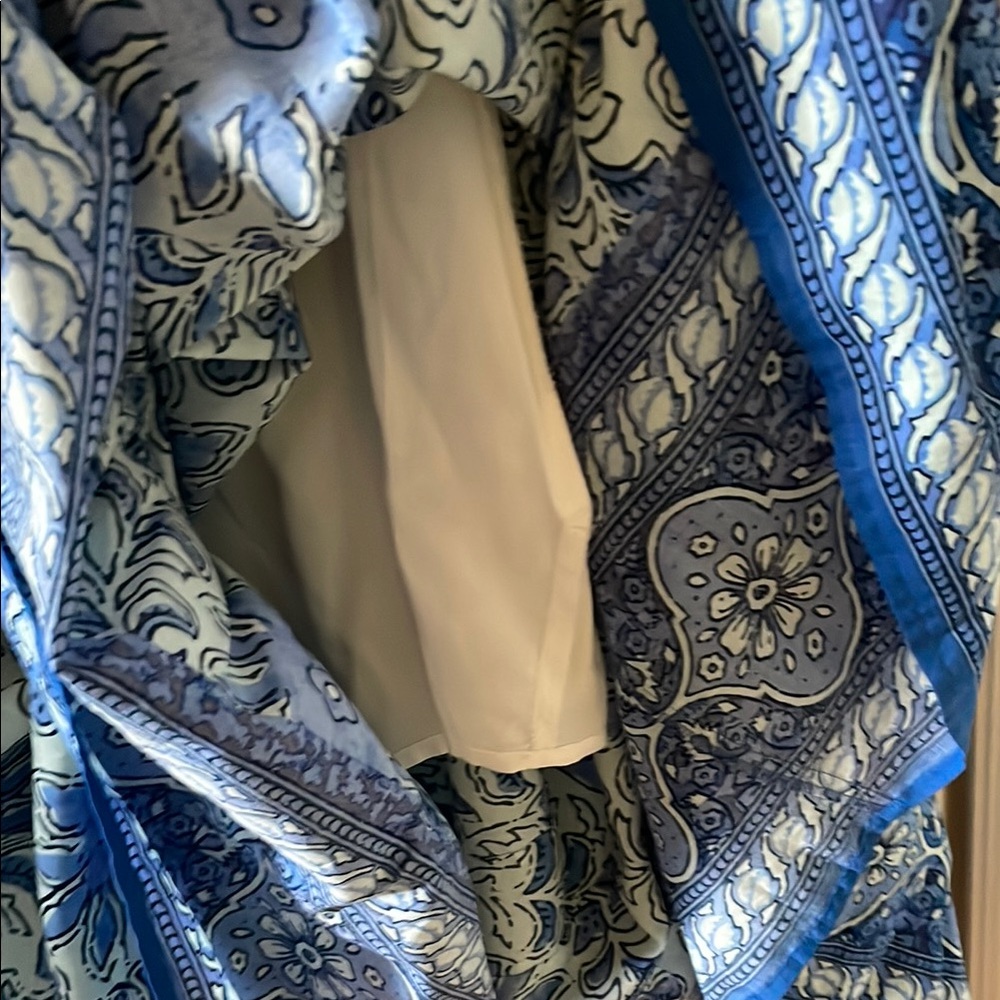 Tribal Blue and White  Maxi Sundress Large new with tags - Picture 10 of 11